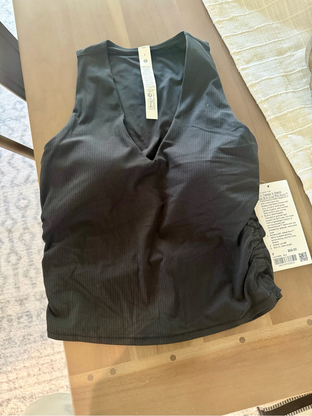 lululemon athletica Black Ribbed V-Neck Tank Top - Picture 2 of 4